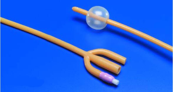 Catheter Foley Dover™ 3-Way Standard Tip 30 cc Balloon 16 Fr. Silicone Elastomer Coated Latex (10/BX) by Cardinal  ID 8887689167